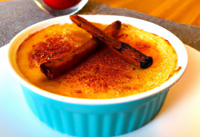 Crème brûlée aux pommes et au Calvados