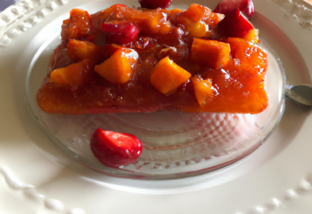 Tartare de fraises à la confiture d'abricots aux 4 épices