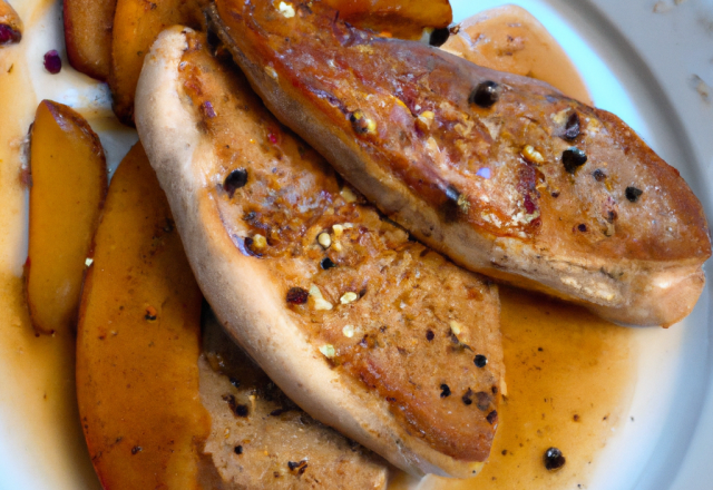 Escalopes de foie gras aux poires fondantes et Williamine