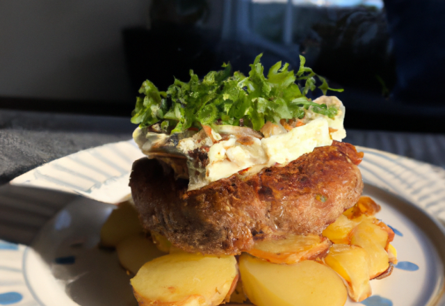 Hamburger de pommes de terre au fromage de chèvre