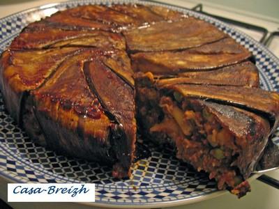 Timbale d'aubergines aux pâtes