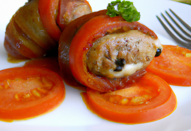 Tomate et farci de veau