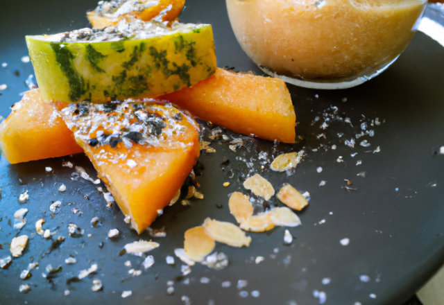 Granité de melon et sablés au basilic