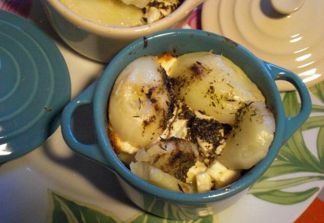 Gratin de pommes de terre et tomates à la féta