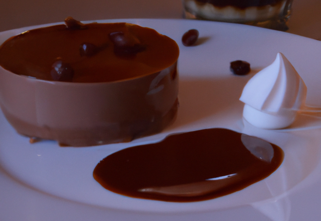 Mousse au chocolat et fond de café