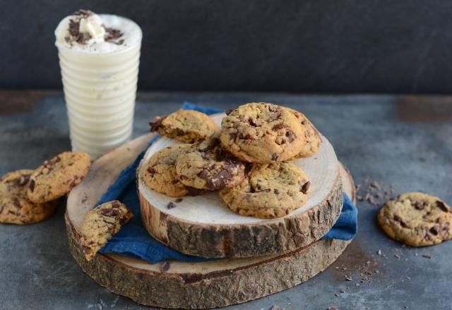 Cookies au chocolat et milkshake à la banane et vanille