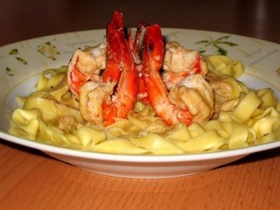 Tagliatelles aux crevettes