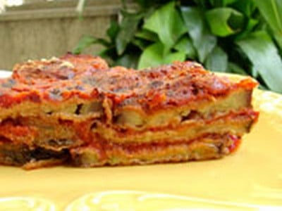 Gratin d'aubergines panées