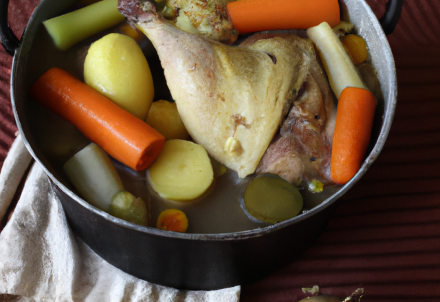 Pot au feu de chapon aux légumes oubliés