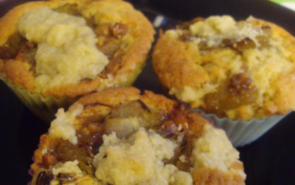 Cupcakes au crumble de rhubarbe (muffin)