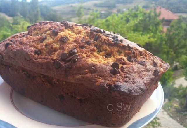 Cake banane & pépites de chocolat