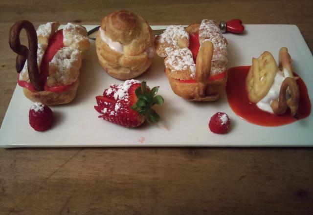 Choux aux crèmes rouges