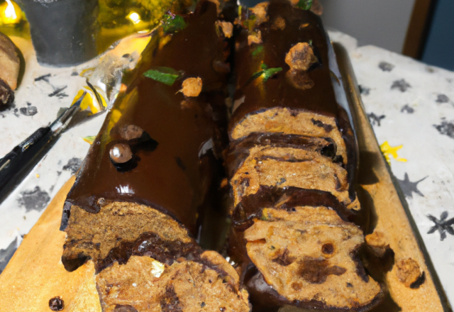 Bûche aux marrons et chocolat de Noël à la maïzena