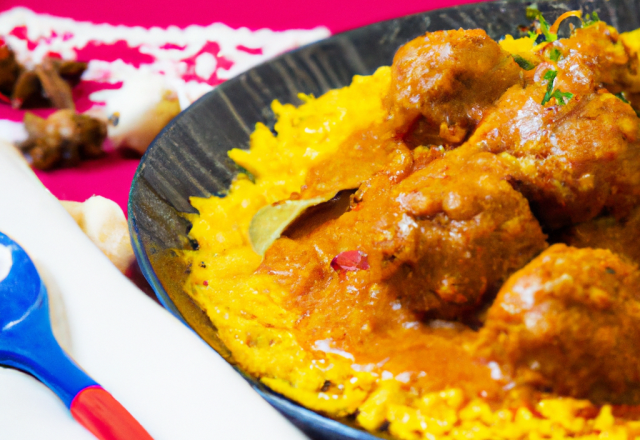 Boulettes d'agneau épicées, sauce au curry