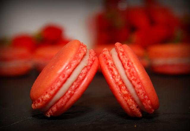 Macarons à la soupe de fraises