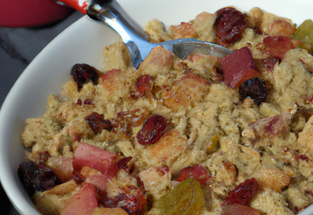 Crumble de pommes / rhubarbe et raisins secs