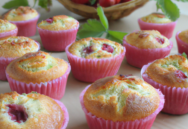 Muffins aux fraises confites