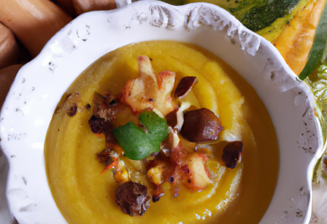 Velouté de courge aux châtaignes