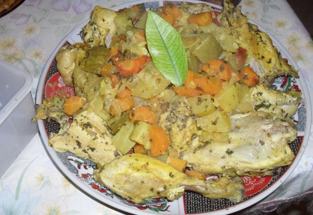 Poulet aux petits légumes vapeurs