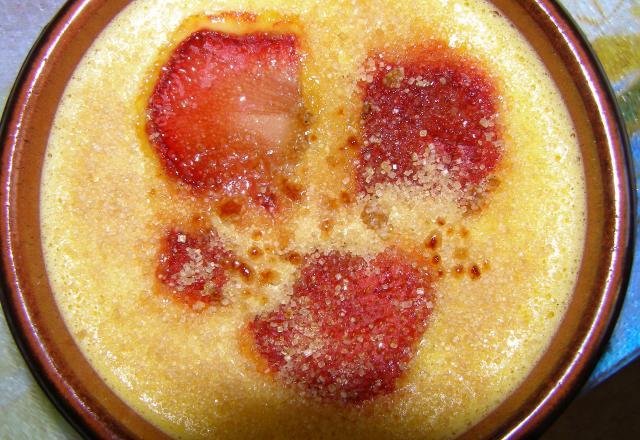 Crème brûlée passion fraise