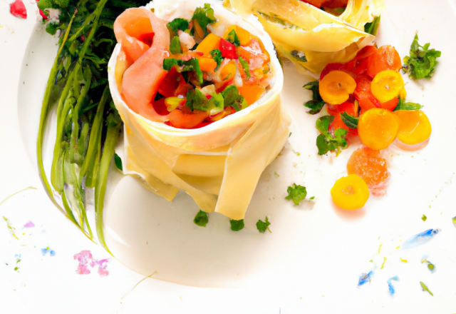 Papillotes de saumons et tagliatelles de légumes