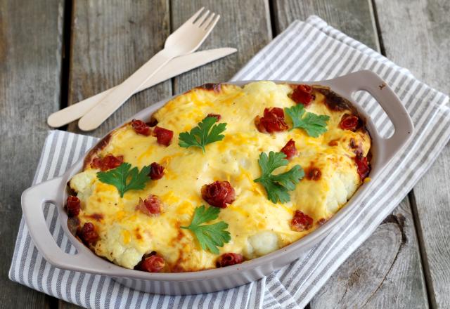 Gratin de chou-fleur à la mimolette