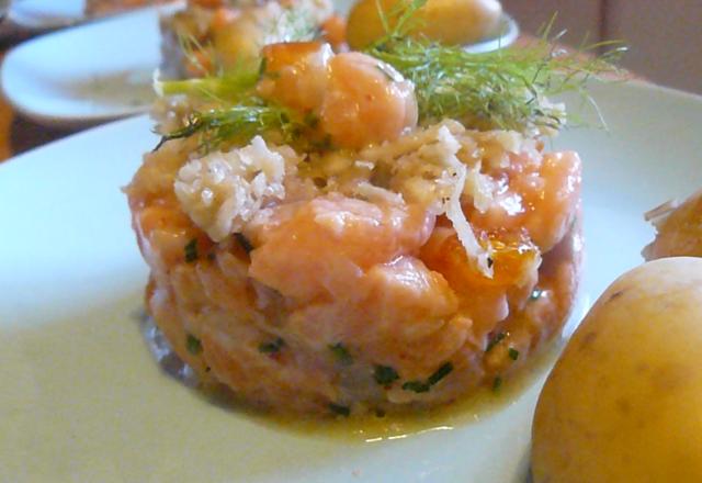 Tartare de saumon aux clémentines confites