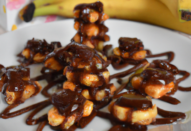 Craquants de banane au chocolat et caramel