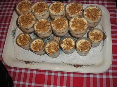 Tiramisu au chocolat blanc et pommes caramélisées