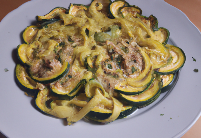 Pâtes sauce courgettes à la Colombo