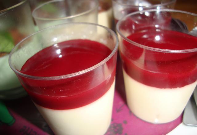 Panacotta à la vanille et à la framboise