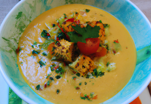 Velouté de légumes au tofu soyeux Thermomix