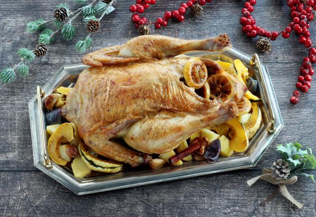 Chapon aux épices et légumes sautés au miel