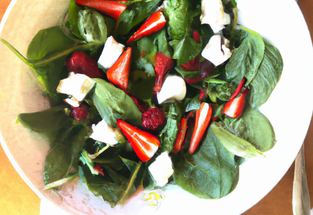 Salade d'épinards et fraises au chèvre