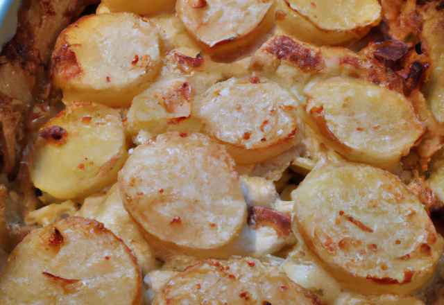 Pommes de terre façon roëstis gratinées à la crème de chèvre