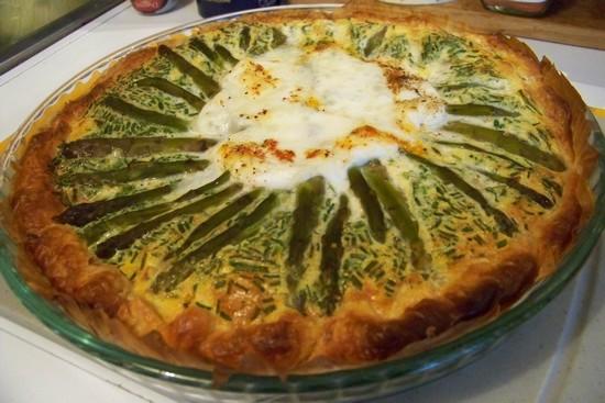 Quiche asperges et mozzarella