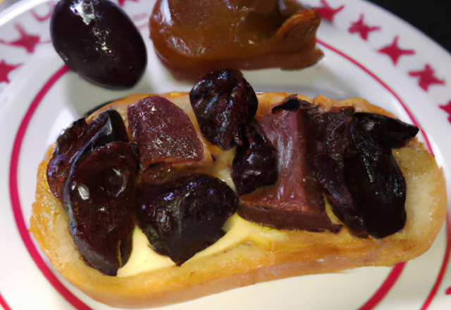 Tartine de chutney de pruneaux d'Agen et magret de canard IGP