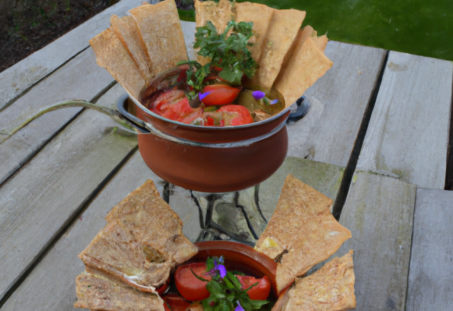 Jardinière de Chavroux et sa tuile de tortilla croustillante