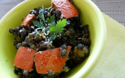 Lentilles au potimarron et sauce coco curry