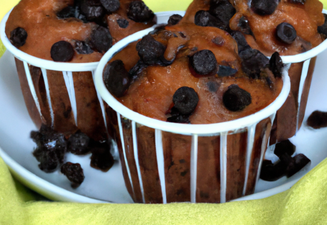 Muffins au chocolat noir et pépites