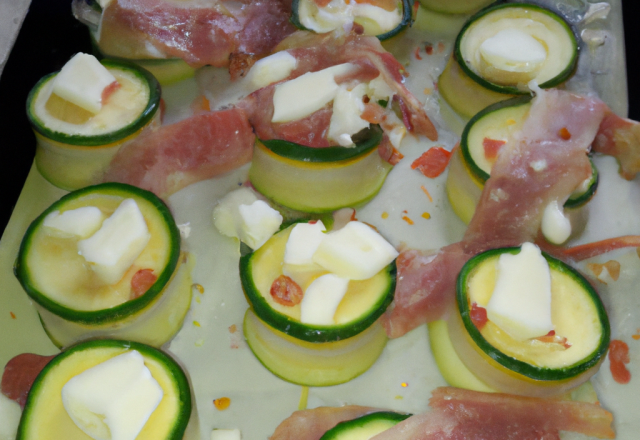 Courgette, lardon fromage