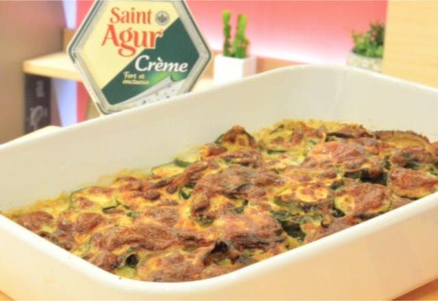 Gratin de courgettes à la crème de Saint Agur