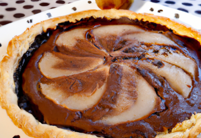 Tarte poire chocolat amande sans œuf