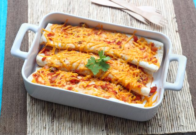 Enchiladas poulet poivrons et mimolette