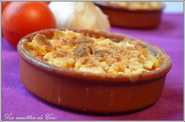 Crumble de tomate mozzarella à l'ail de Lomagne