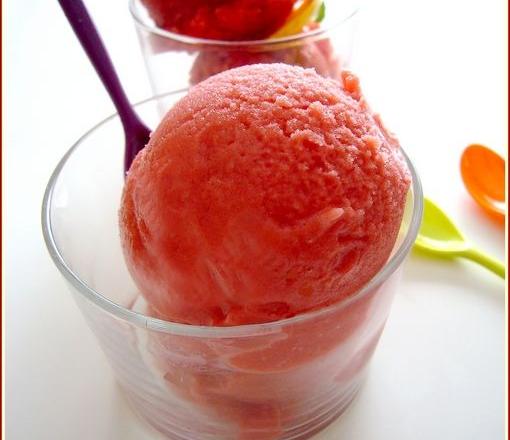 Sorbet aux fraises sans sorbetière