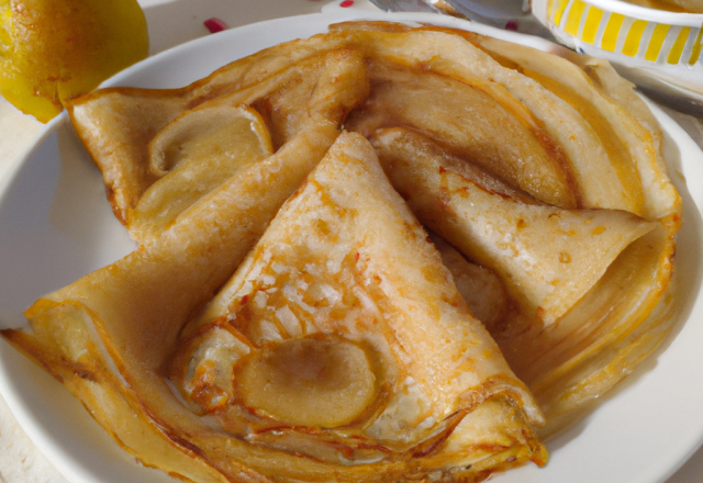 Crêpes fourrées aux poires