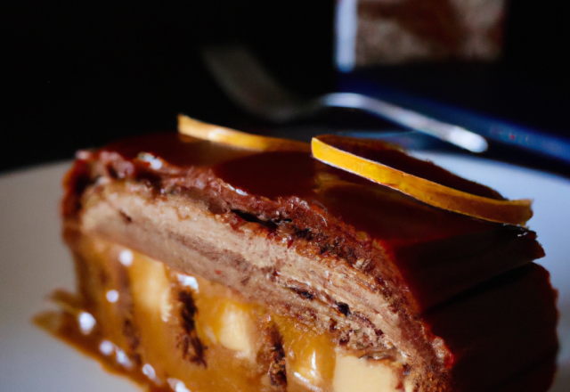 Bûche à la mousse au chocolat et au caramel beurre salé