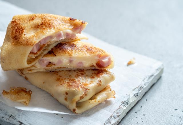 Crêpes jambon fromage maison