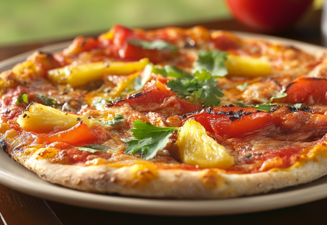 Pizza exotique au poulet grillé